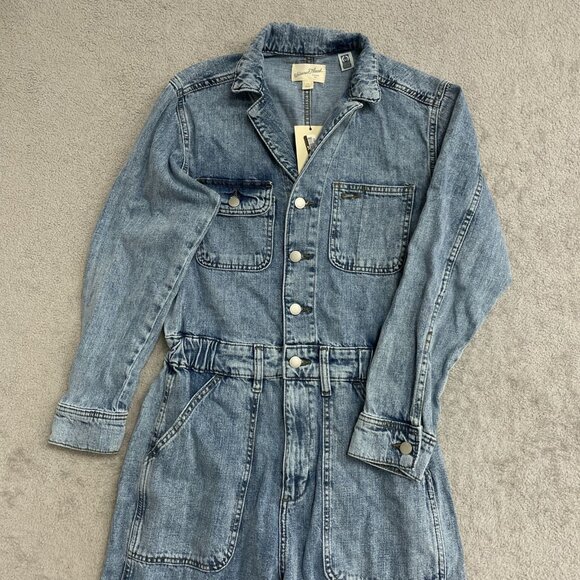 NEW Women's 4/R Long Sleeve Utility Baggy Denim Jumpsuit - Universal Thread k957 - Picture 5 of 9